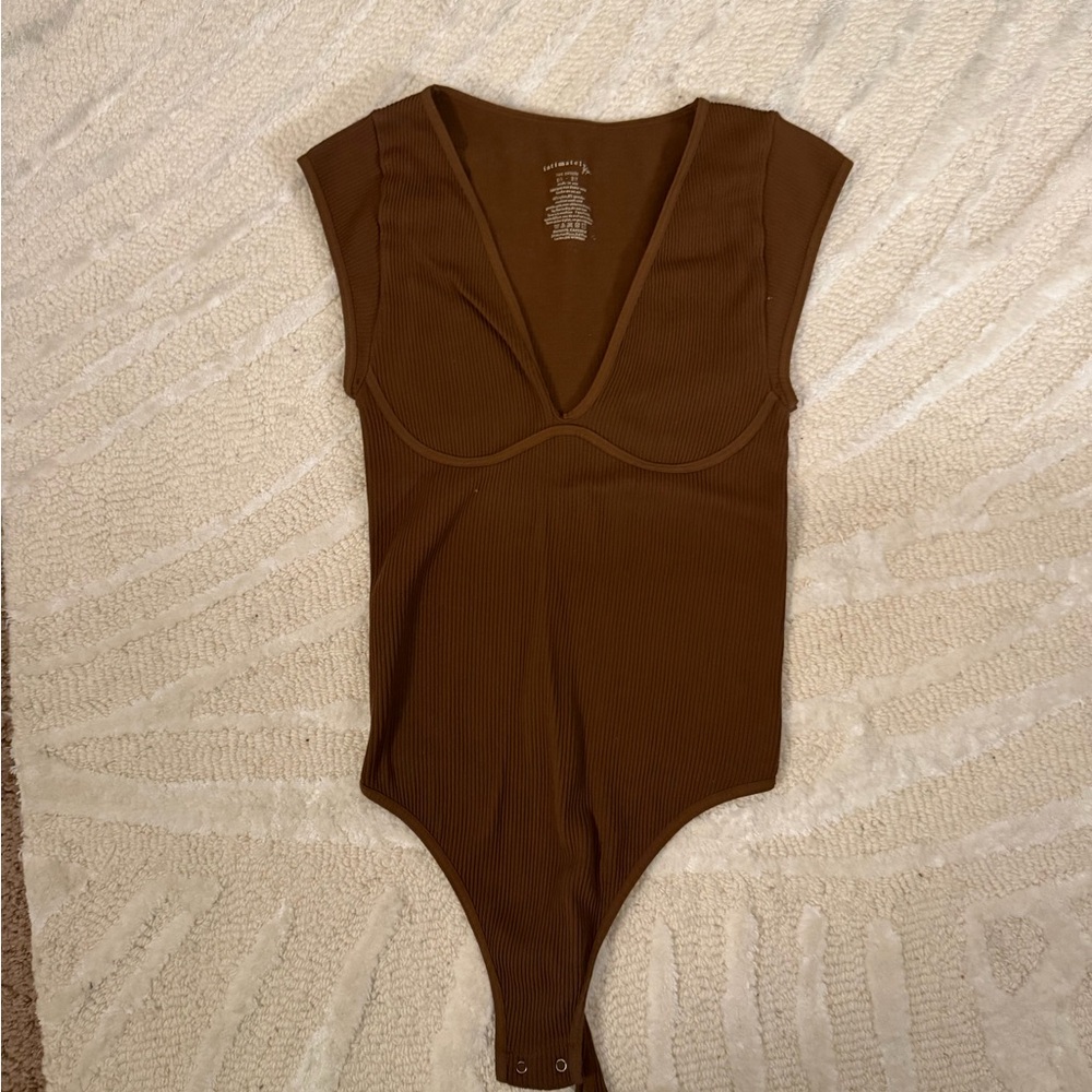 Free People Chocolate Brown Bodysuit